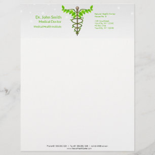 Membrete Caducto médico alternativo Verde deja blanco