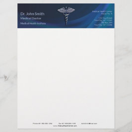 Membrete Caducto médico Holográfico oscuro 3D cromado