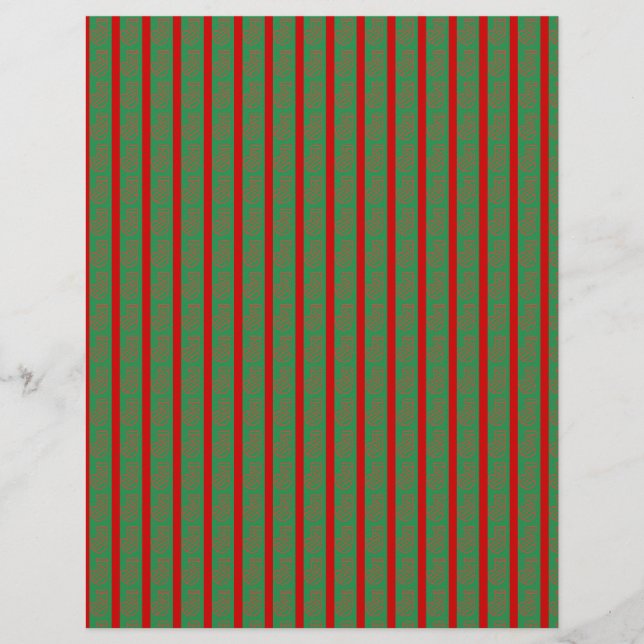 Membrete Calcetín de Navidad Rojo Verde sobre Rojo Verde (Anverso)