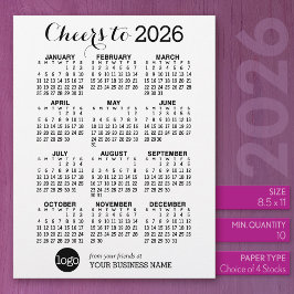 Membrete Calendario Negra de Negocios Blancos - Vacaciones