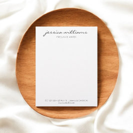 Membrete Caligrafía Negocio blanco Minimalista