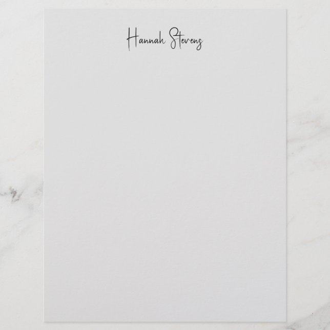 Membrete Caligrafía profesional moderna minimalista (Anverso)