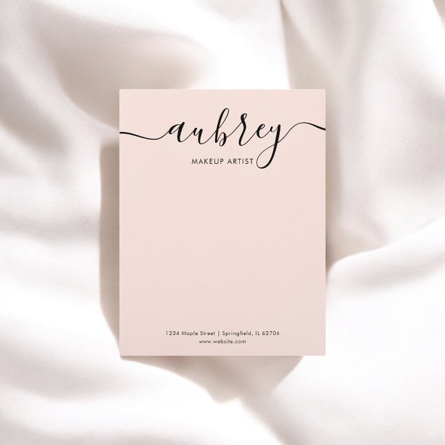 Membrete Calligraphy Girly Rubor Pink (Subido por el creador)