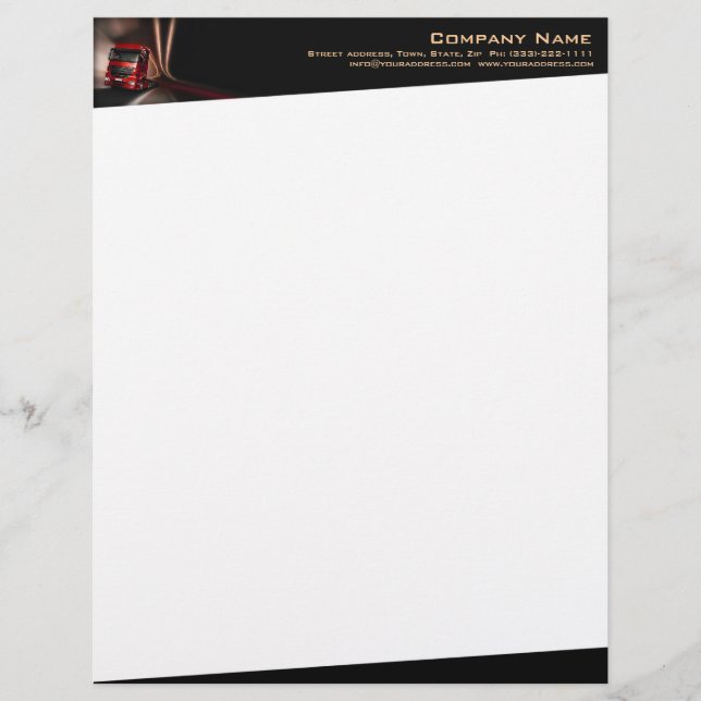 Membrete Camión Rojo En La Motion Company Letterhead (Anverso)