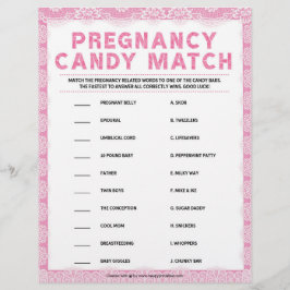 Membrete Candy Match de Embarazo [Lujo de Lujo [Rosa]]
