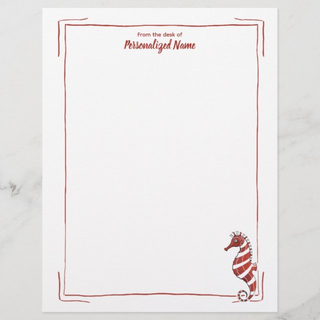 Membrete Candy Seahorse sin línea (Anverso)