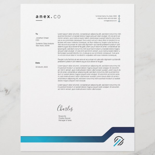 Membrete Cartera profesional (Anverso)