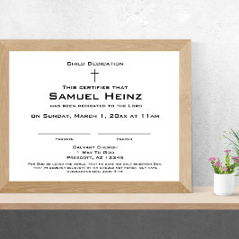 Membrete Certificado de dedicción de niños Cross2 simple y