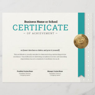 Membrete Certificado de Diploma Clásico Elegante sello de l