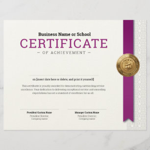 Membrete Certificado de Diploma Clásico Elegante sello de l