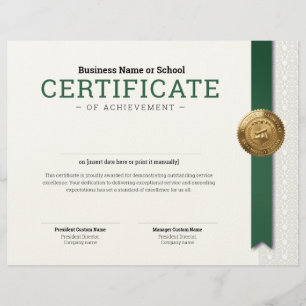 Membrete Certificado de Diploma Clásico Elegante sello de l