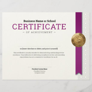 Membrete Certificado de Diploma Clásico Elegante sello de l