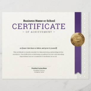 Membrete Certificado de Diploma Clásico Elegante sello de l