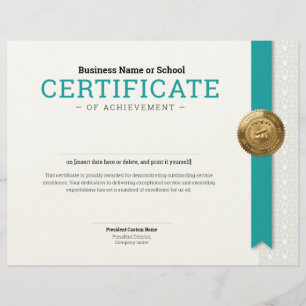 Membrete Certificado de Diploma Clásico Elegante sello de l
