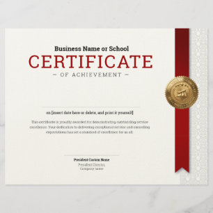 Membrete Certificado de Diploma Clásico Elegante sello de l
