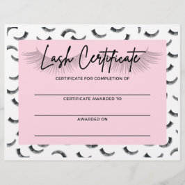 Membrete Certificado de formación de Lash
