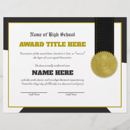 Membrete Certificado de premio de DEPORTES de Personalizabl