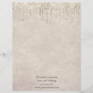 Membrete Champagne que gotea brillo moderno glamuroso elega