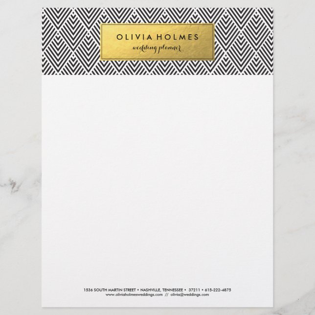 Membrete Chevron Letterhead, Relieve metalizado de imitació (Anverso)