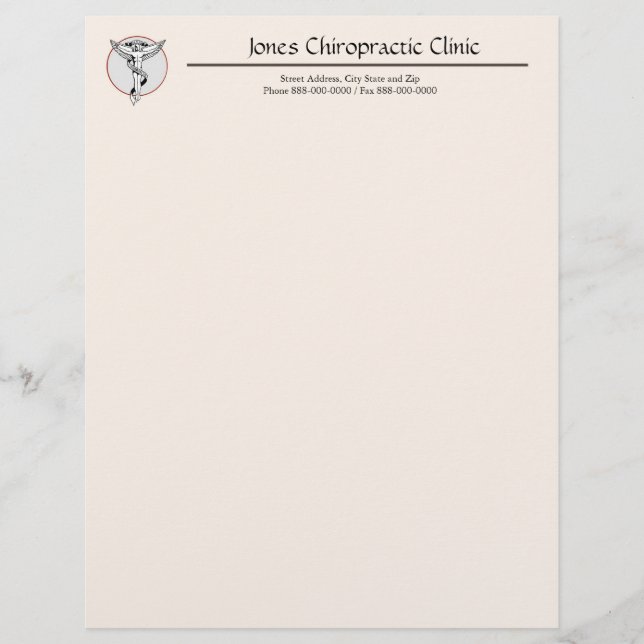 Membrete Chiropráctico Chiropráctico Leterhead (Anverso)