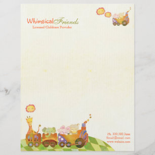Membrete Choo Choo Train Baby Animals Daycare Business