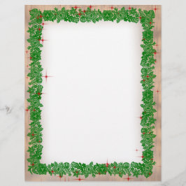 Membrete Christmas Garland with Faux Wood Stationery