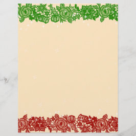 Membrete Christmas Lacy Garland Stationery
