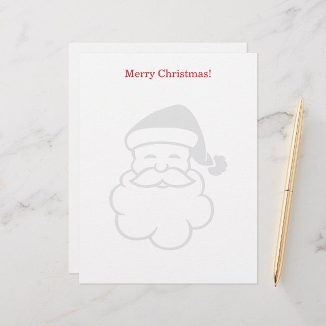 Membrete Christmas letterhead with Santa Claus watermark (Anverso/Reverso In Situ)