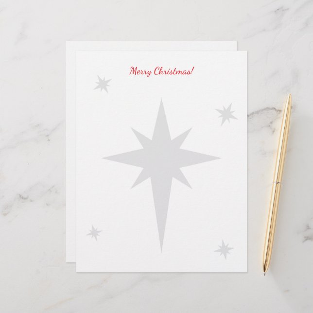 Membrete Christmas letterhead with star of Bethlehem (Anverso/Reverso In Situ)