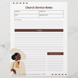 Membrete Church Black Woman Service Notes Biblia cristiana