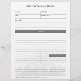 Membrete Church Service Christian Bible Notes Gray