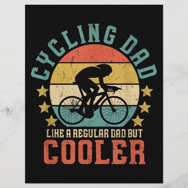 Membrete Ciclismo en bicicleta de papá Día del Padre ciclis (Anverso)