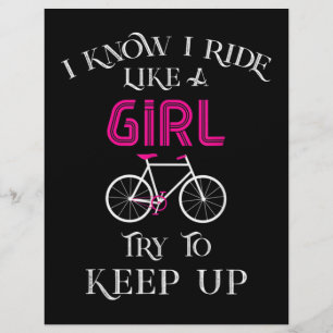 Membrete Ciclista femenina Chica ciclista en bicicleta