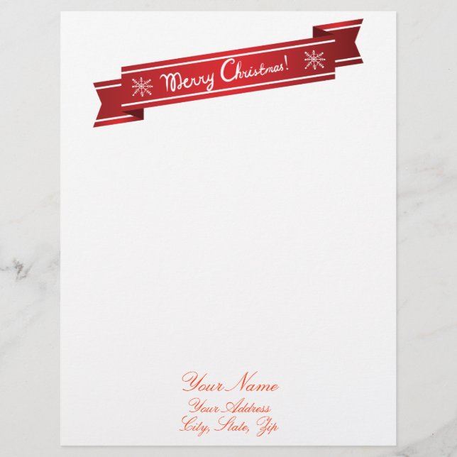 Membrete Cinta de Navidades rojos (Anverso)