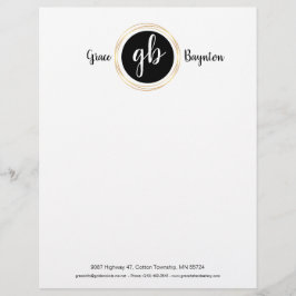 Membrete Círculo dorado, logotipo en monograma