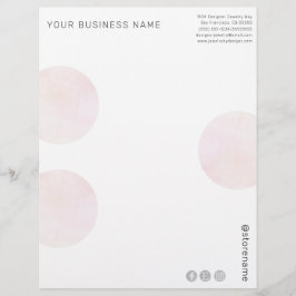 Membrete Círculos de acuarela rosada moderna