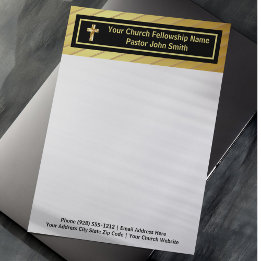Membrete Clase Pastoral de la Iglesia Oro y Negro