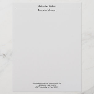 Membrete Clásica Profesional Gris Gris Simple Llanto