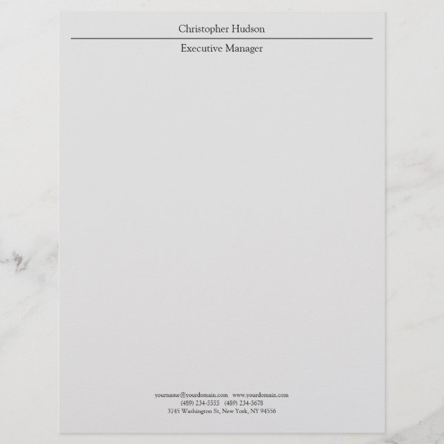 Membrete Clásica Profesional Gris Gris Simple Llanto (Anverso)