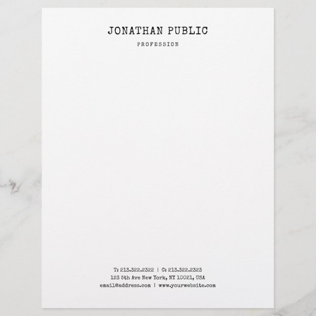 Membrete Clásico blanco Minimalista (Anverso)
