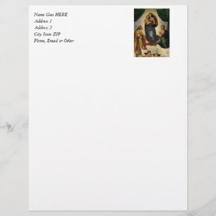 Membrete Clásico de Raphael "Sistine Madonna" (alrededor de