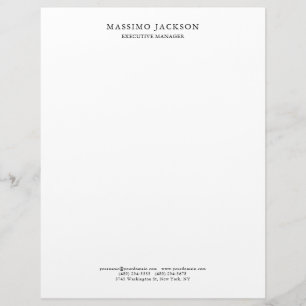 Membrete Clásico elegante simple blanco profesional