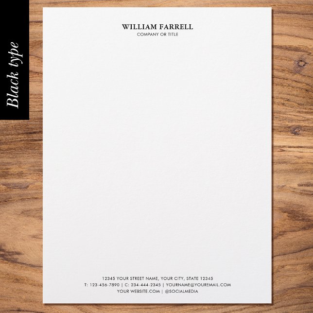 Membrete Clásico profesional negro (Subido por el creador)