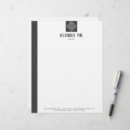 Membrete Classy Grey Brushed Metalizado Profesional Busines