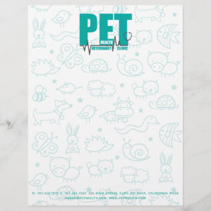 Membrete Clínica veterinaria Azul moderno