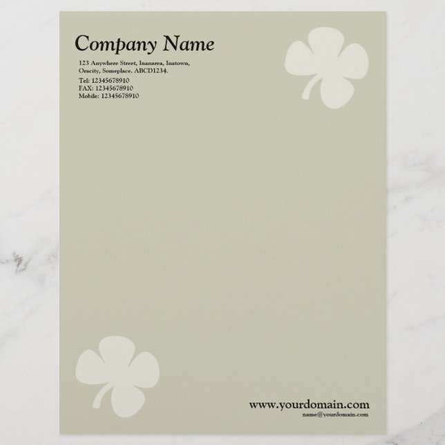 Membrete Clover - Beige cálido (Anverso)