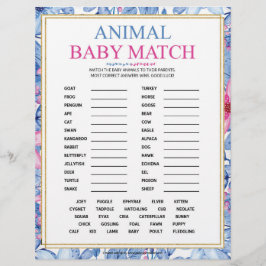 Membrete Coincidencia de bebé animal [acuarelas florales]