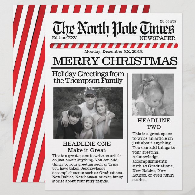 Membrete Collage de fotos Polo Norte Santa Navidades Divers (Anverso / Reverso)