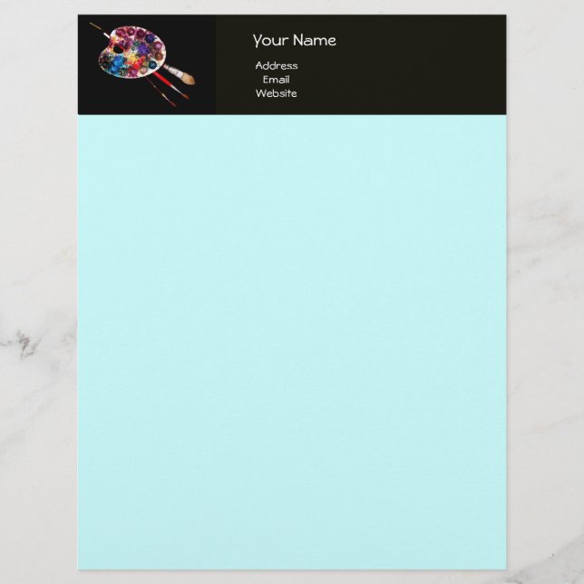 Membrete COLOR PALETTE , negro y azul (Anverso)