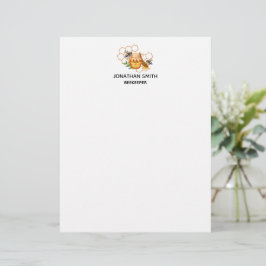 Membrete Colores de agua modernos con abeja